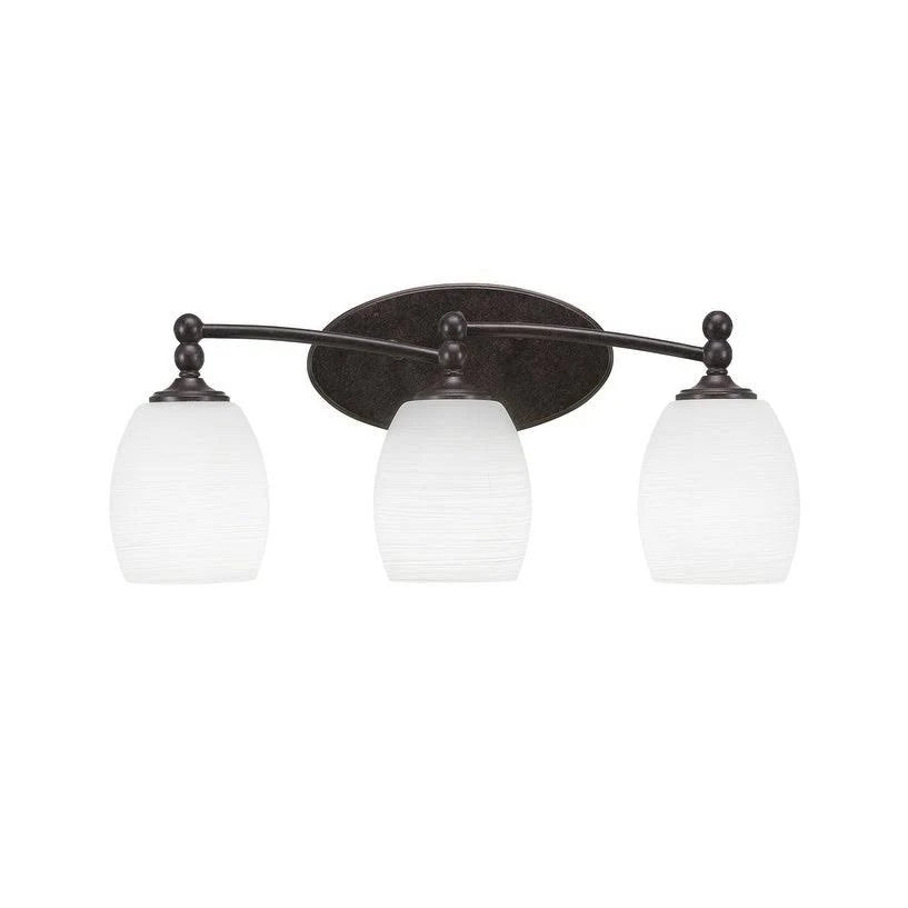 Dark Granite 3 Light Bath Bar with Italian Ice Glass M652