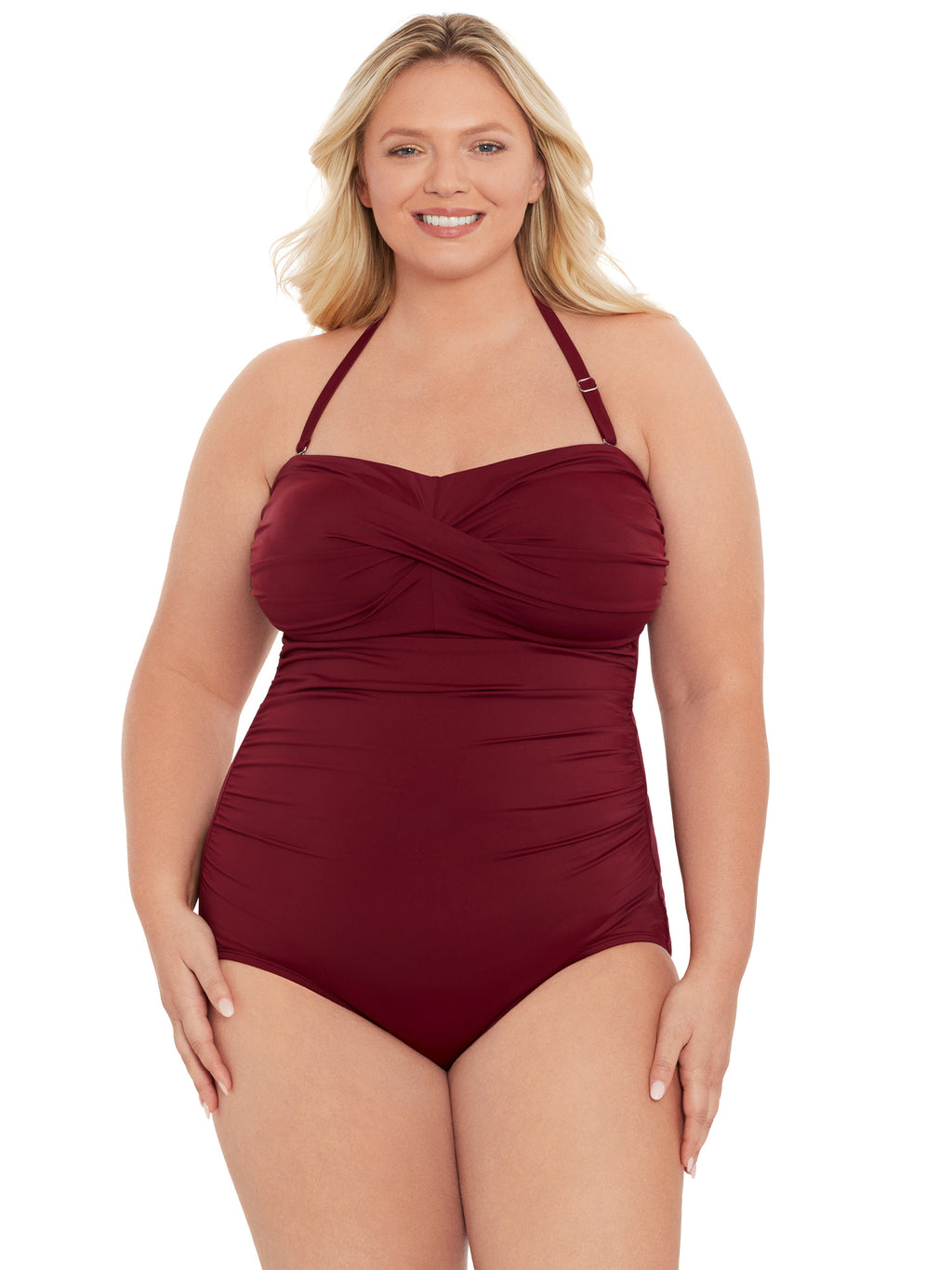 Bandeau Twist Front One Piece Swimsuit F24215