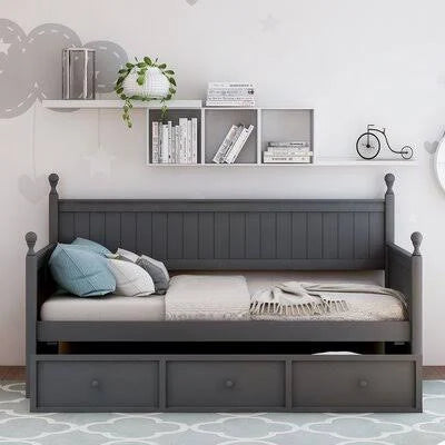 Grey Twin Daybed with 3 Drawers V237