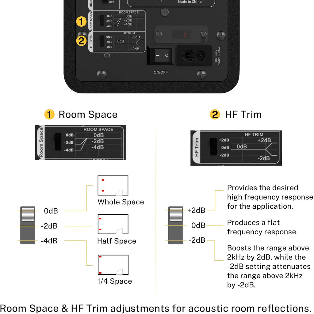 4 Near Field Studio Monitors with Bluetooth, 2-Pack Y56094