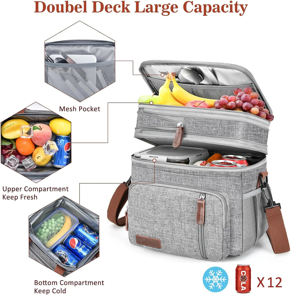 Gray Leakproof Insulated Lunch Cooler Bag T19170
