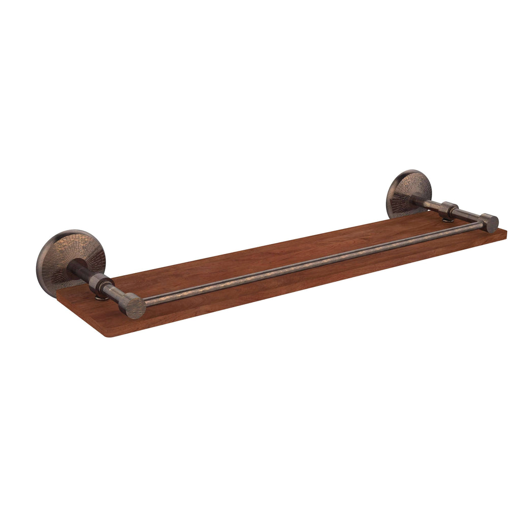22 in. Solid Ironwood Shelf with Gallery Rail Venetian Bronze G217
