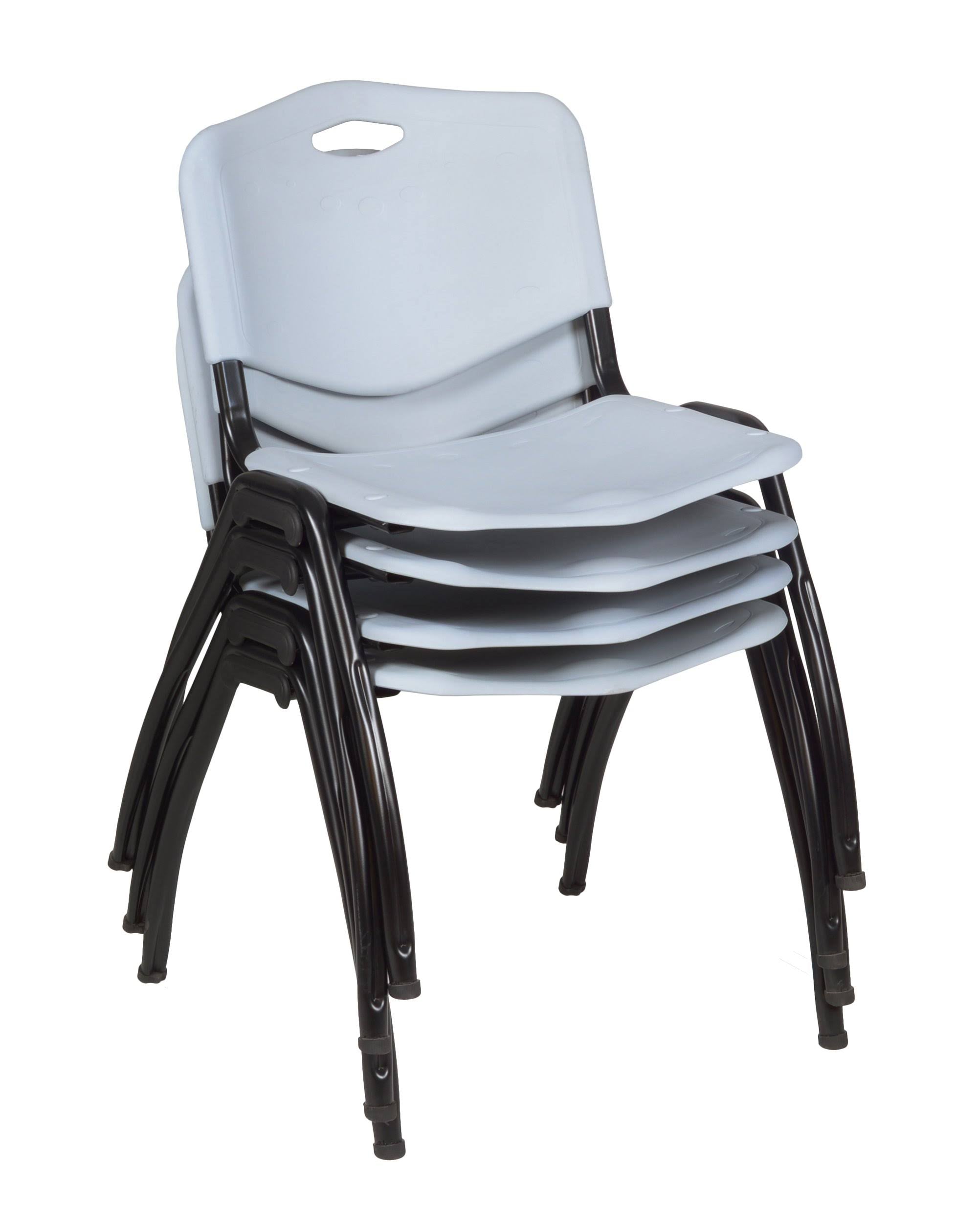 Mahogany Training Table & 2 Grey Stack Chairs D5939