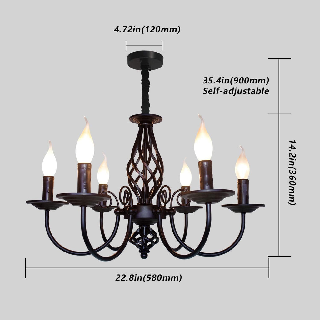 French Country 6 Lights Candle Chandelier V2018