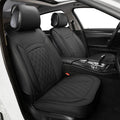 Black Leather Car Seat Covers with Backseat Storage U154