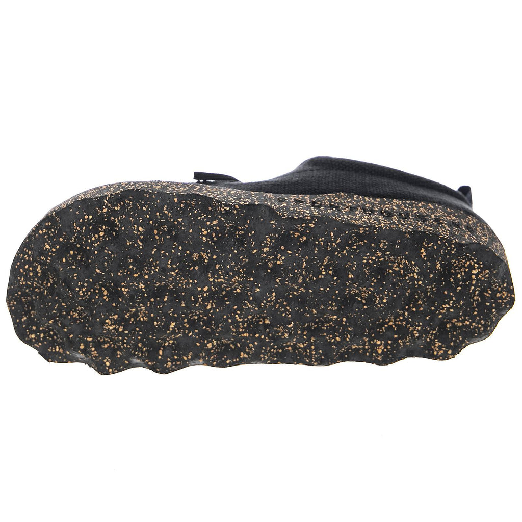 Black Recycled Linen Lace-Up Trainers B10613