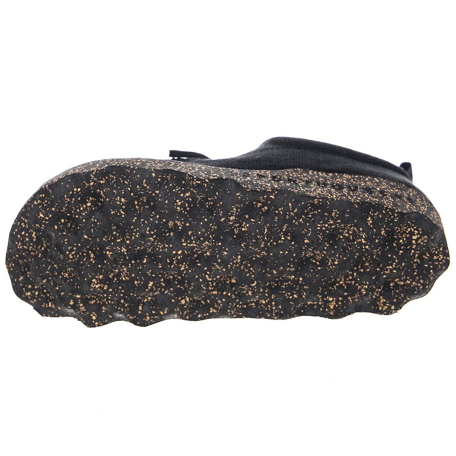 Black Recycled Linen Lace-Up Trainers B10613