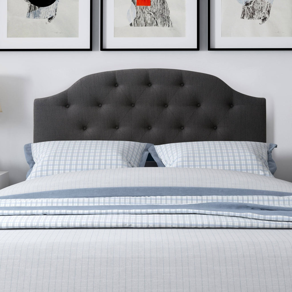 Tufted Light Gray Fabric Headboard G2368