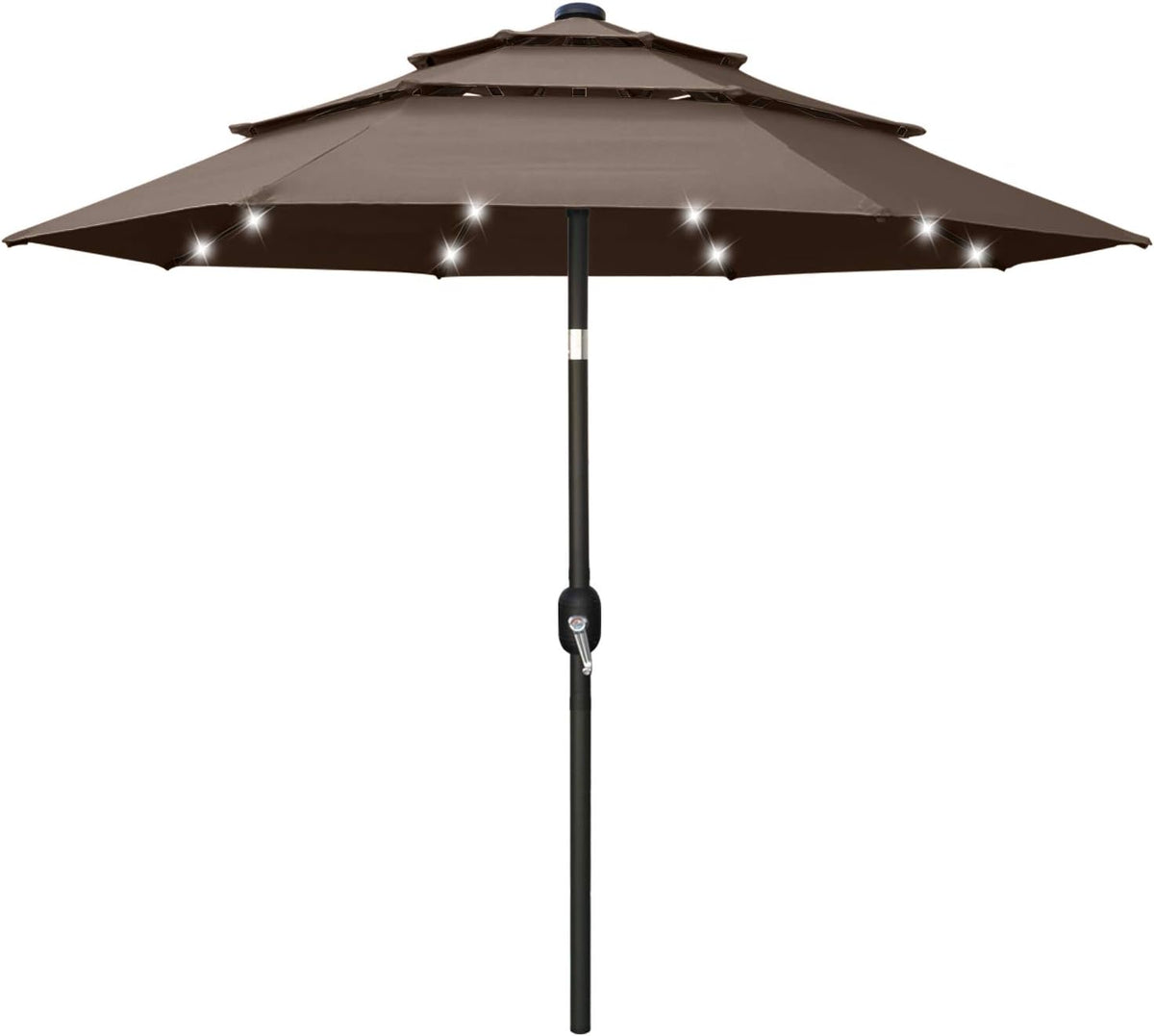 11FT Solar 3 Tiers Market Umbrella with 32 LED L5911