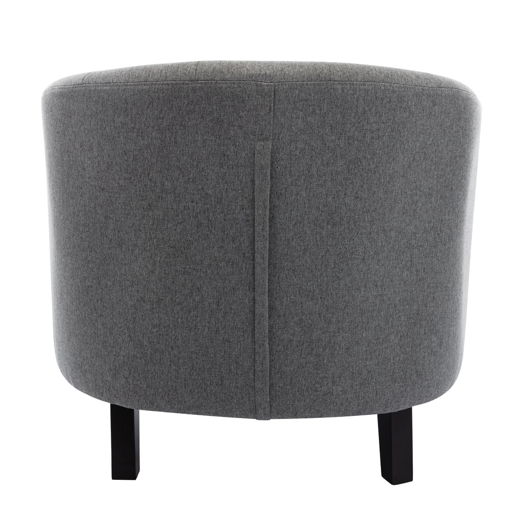 Linen Fabric Tufted Barrel Chair D490383