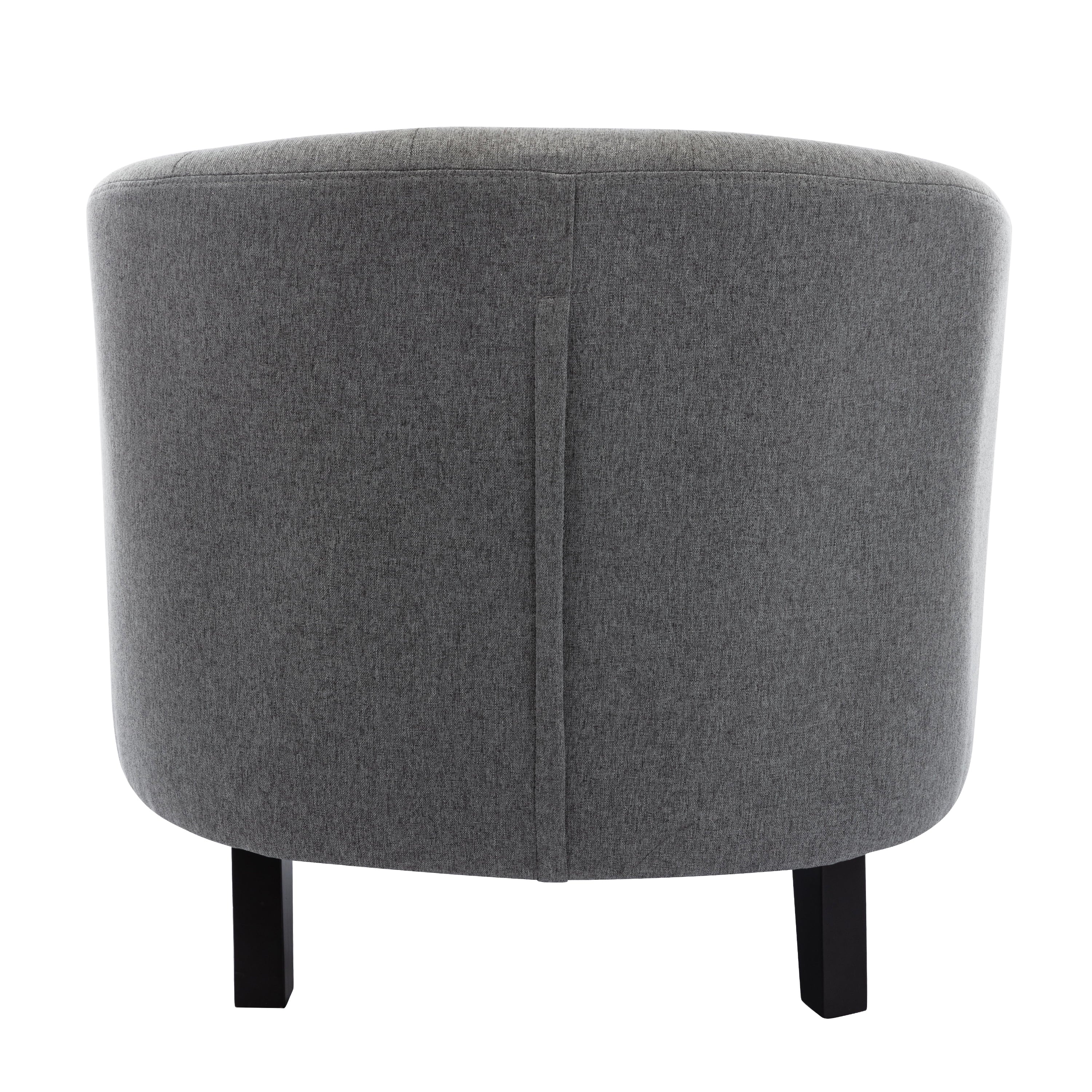 Linen Fabric Tufted Barrel Chair D490383