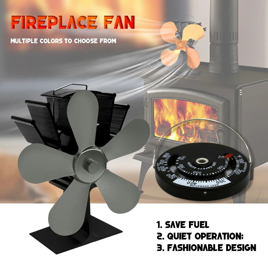 5 Blades Fireplace Fan for Wood Stove Z1431