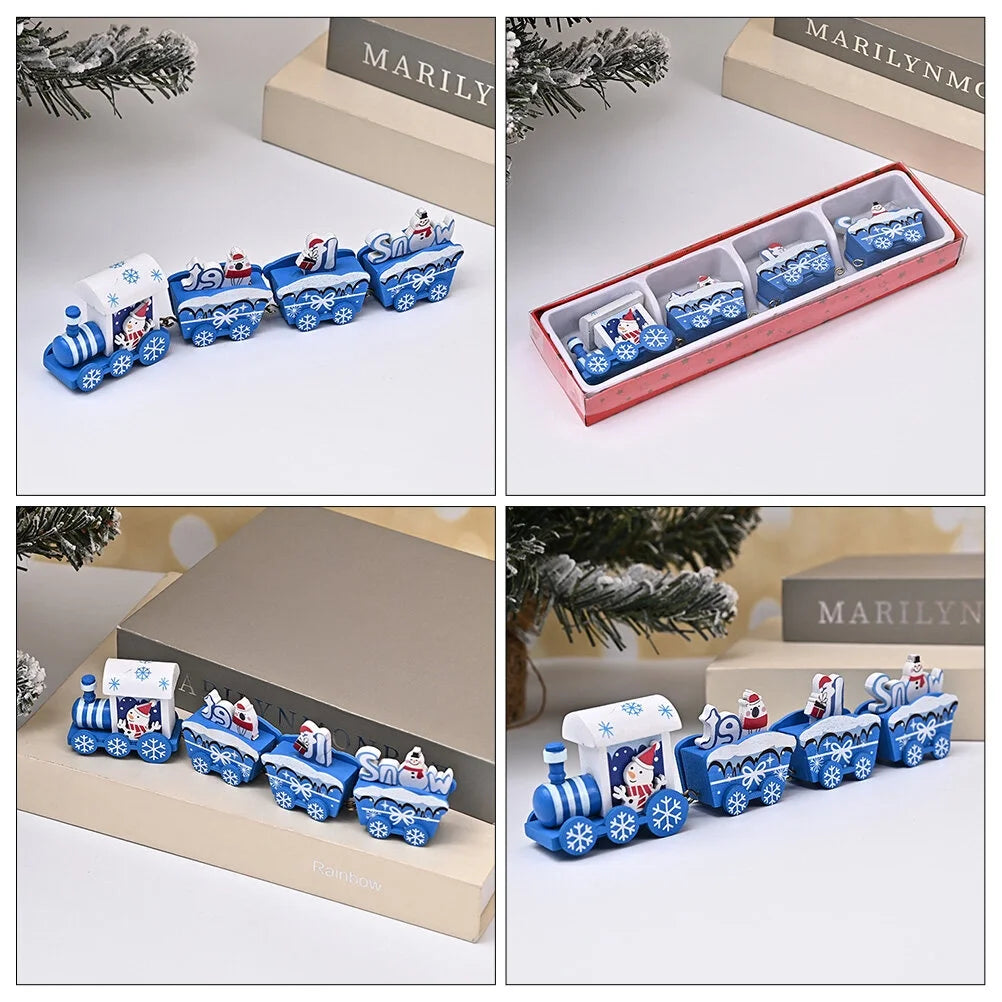 Christmas Wooden Train Playset 4 Boxes T531