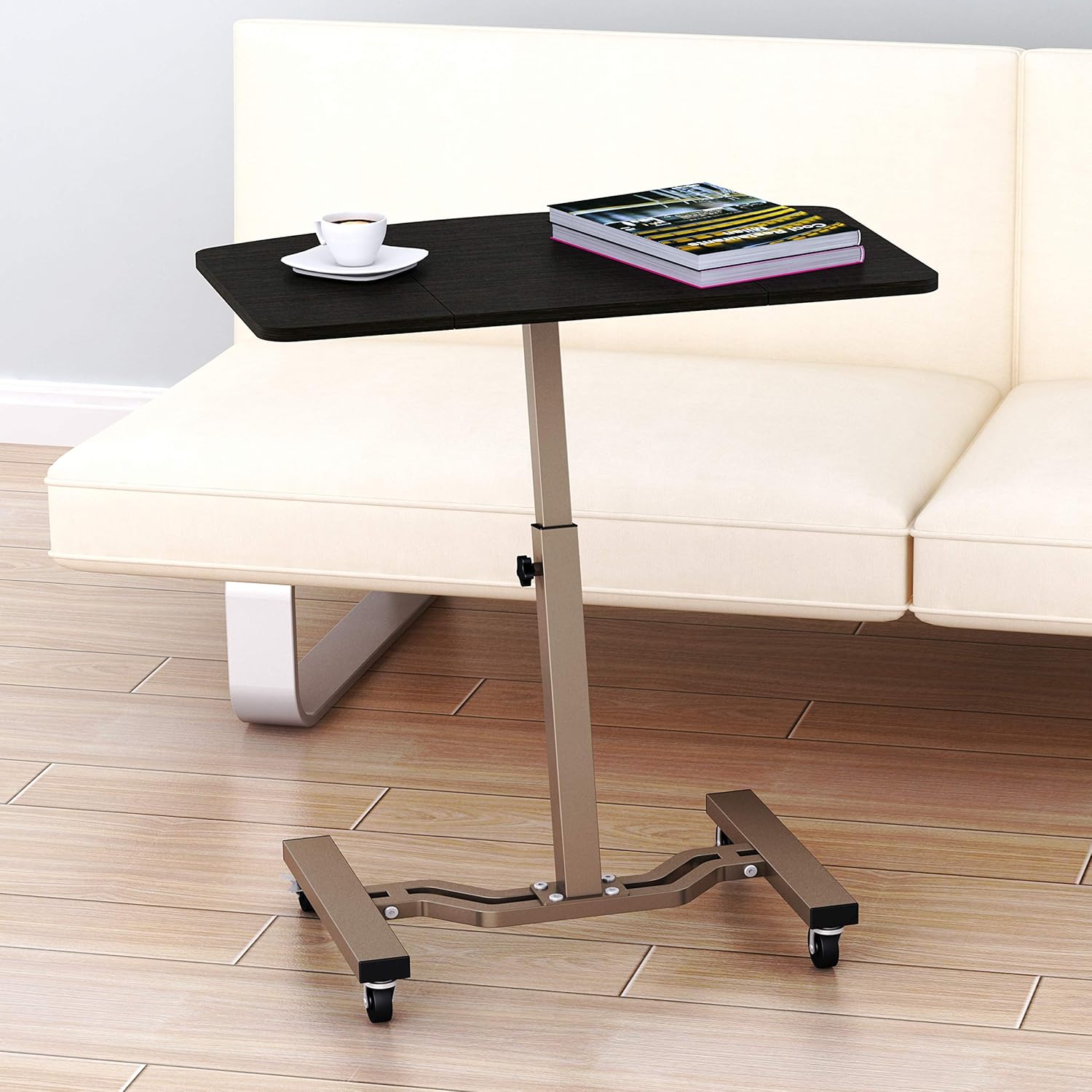 Height Adjustable Mobile Laptop Stand Desk Rolling Cart, Pack of 2 B924836