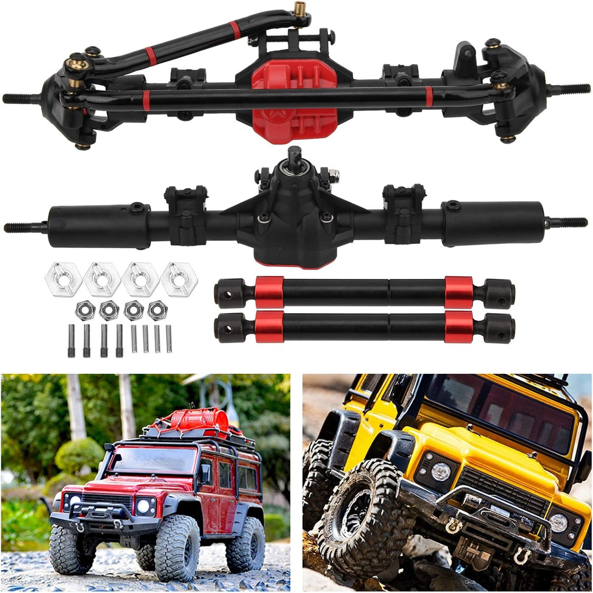 2pcs Metal Front Rear Drive Axle Shaft with 38T/15T Gear Teeth for 1/10 RC Car H94317