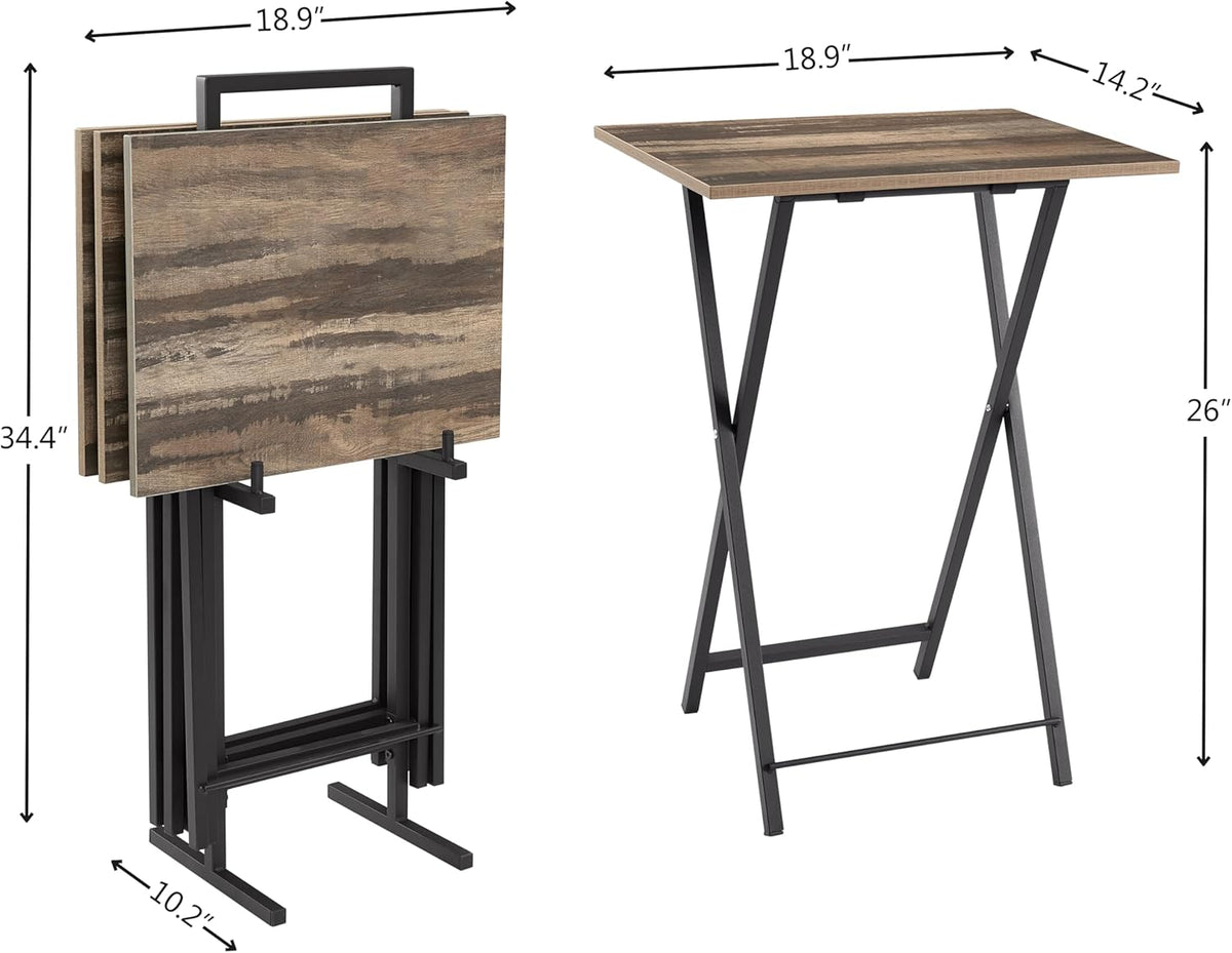 Set of 4 Folding Tv Tray Table F3943