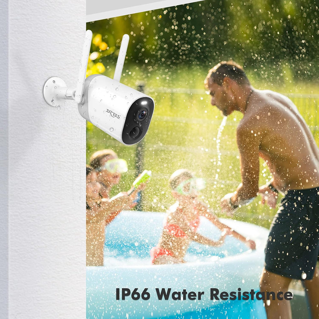 Wireless Outdoor Security Camera with Spotlight & Siren, 1080P Battery Powered, AI Motion Detection, 2-Way Audio, Color Night Vision, IP66 Weatherproof N5904