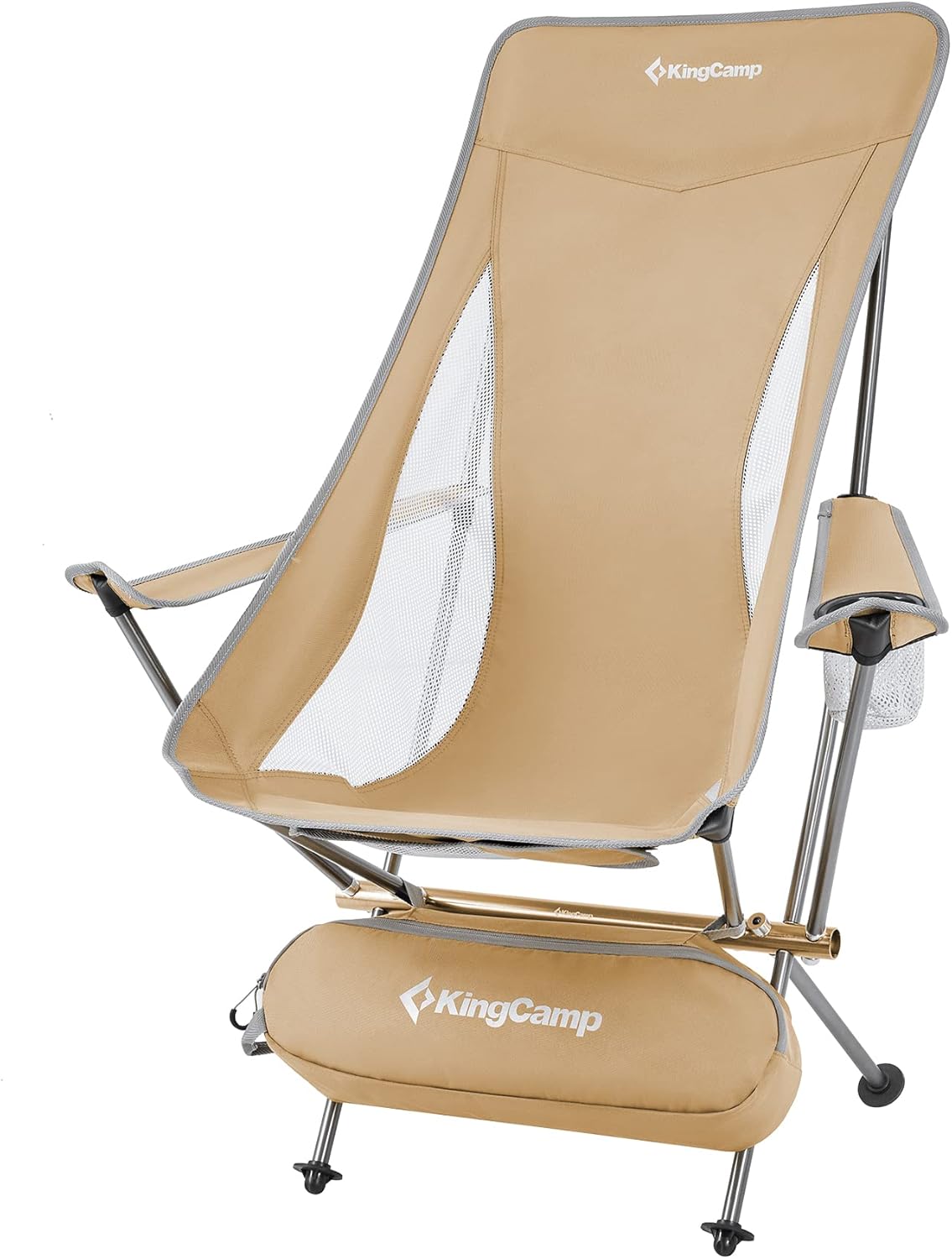 Lightweight Portable Folding Camping Chair with Armrest, High Back, Carry Bag K5379
