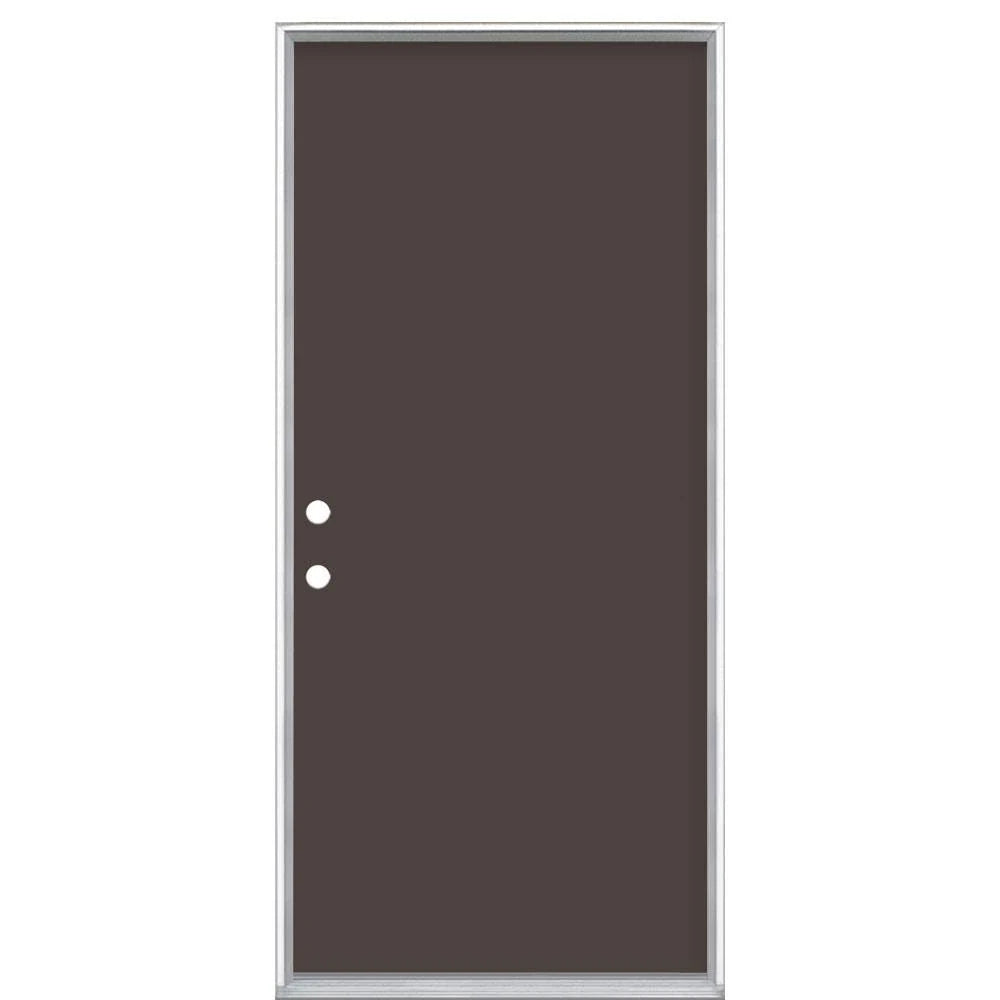 36 in. x 80 in. Flush Right-Hand Inswing Painted Steel Prehung Exterior Door D531