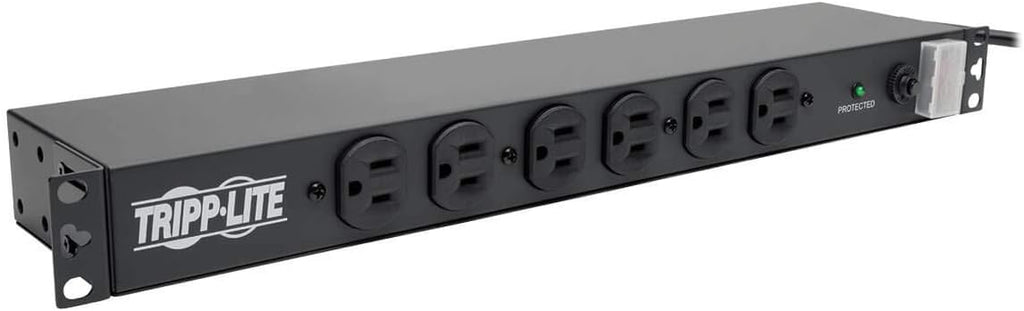 12 Right Angle Outlets Rackmount PDU Power Strip, 15A, 15ft Cord, Black, Pack of 2 F246