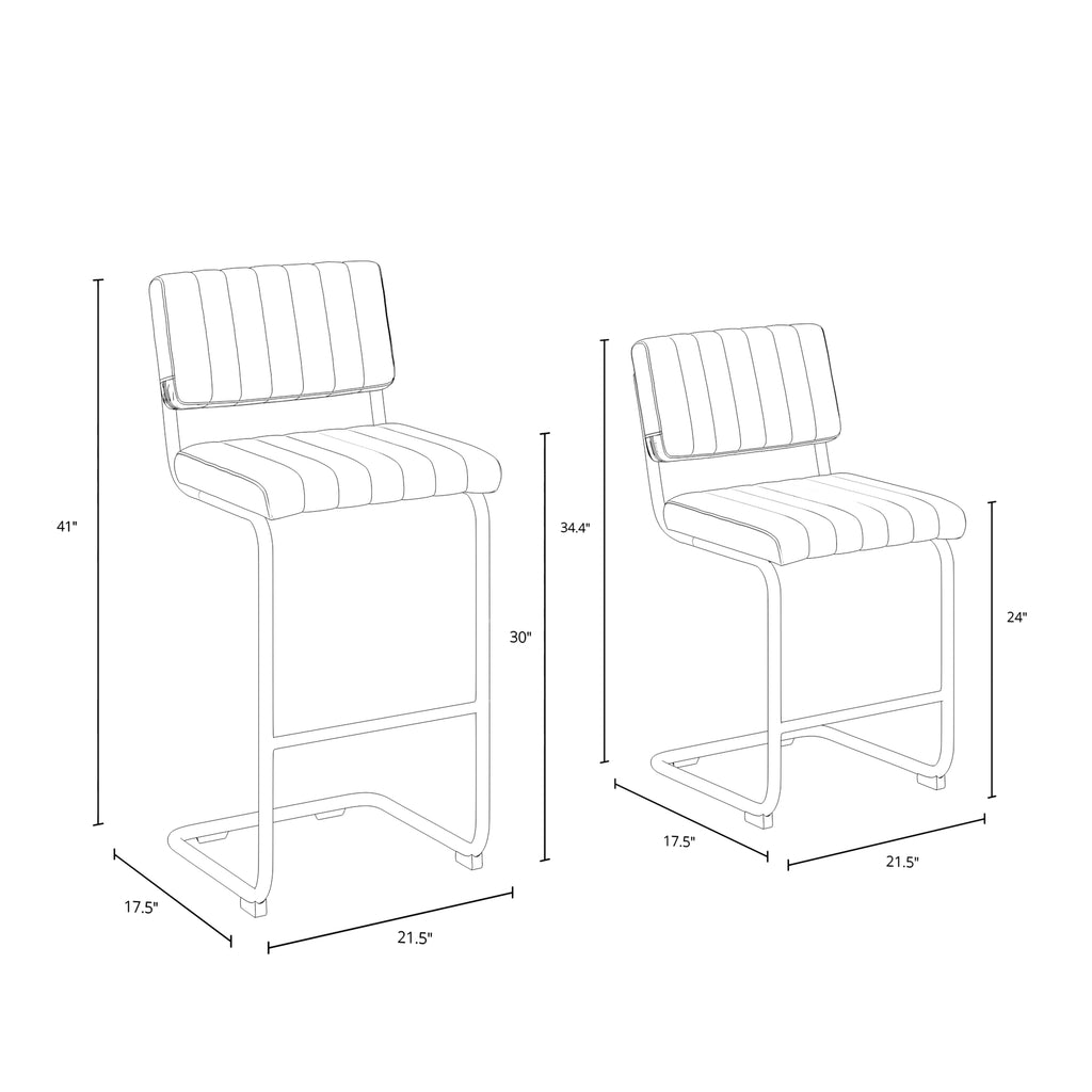 Platinum Velvet Bar/Counter Stool, Set of 2, 30 in. Y9749