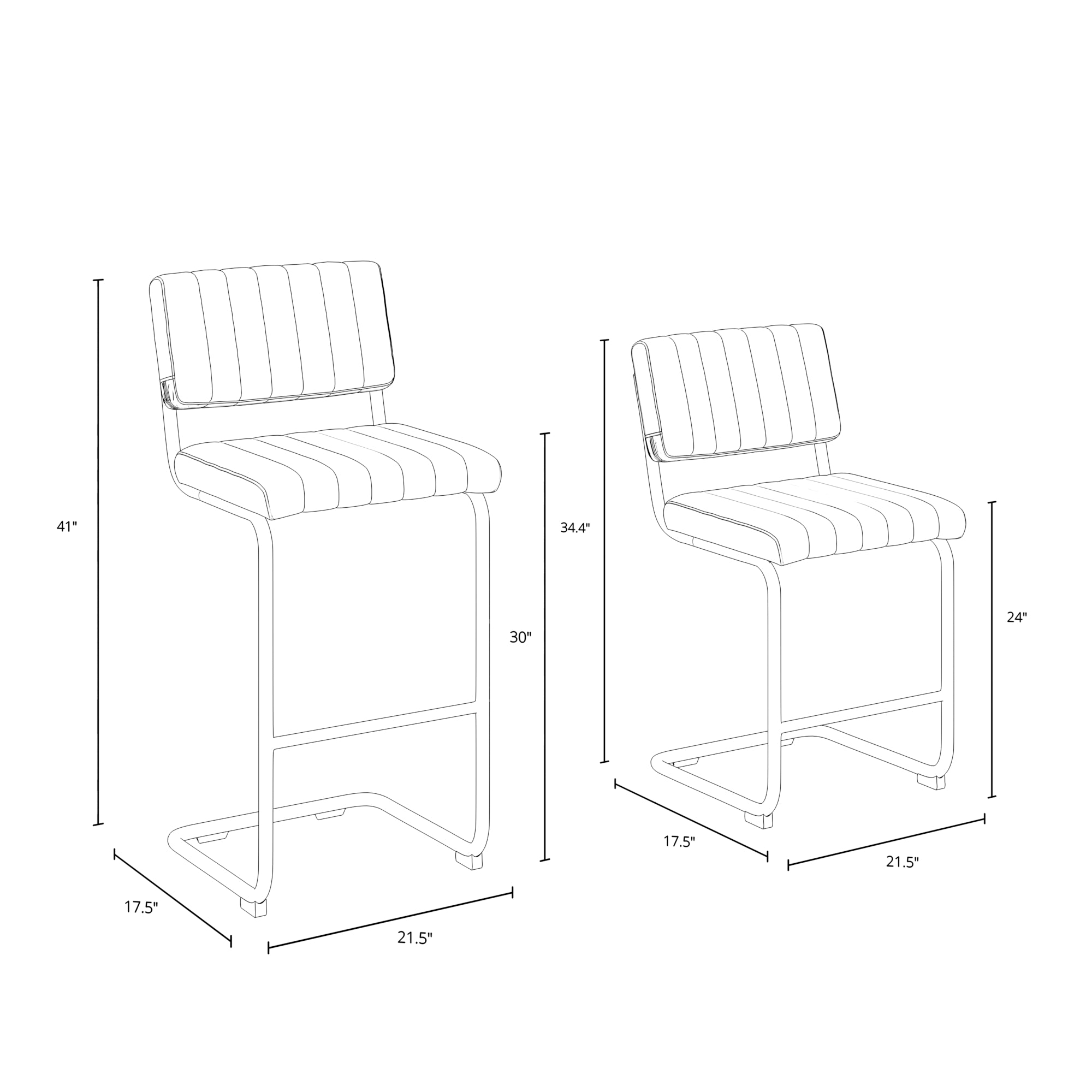 Platinum Velvet Bar/Counter Stool, Set of 2, 30 in. Y9749