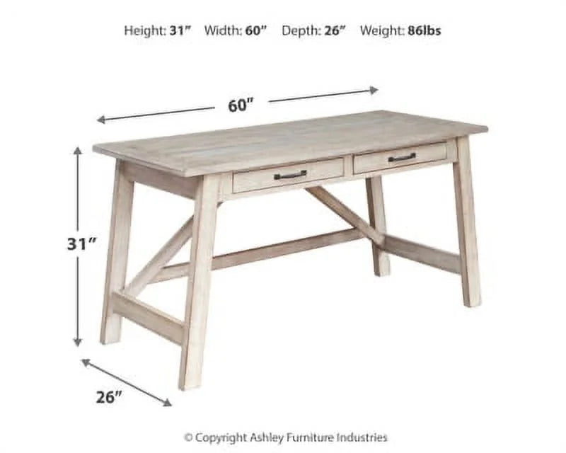 Whitewash 2 Drawer Desk T794