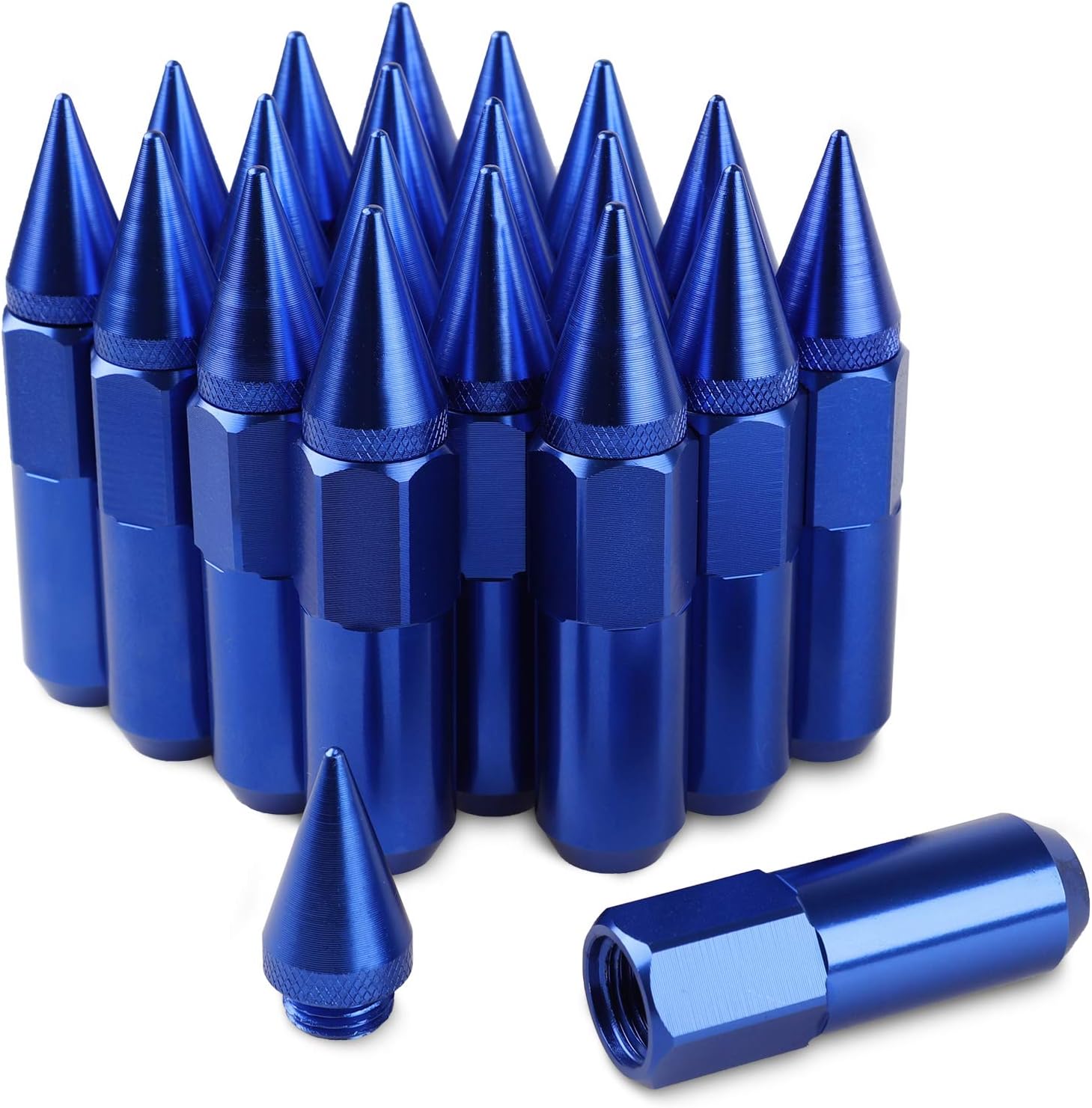 20PCS 60MM Spikes Lug Nuts Steel Extended Tuner Nuts M12X1.5 Gold Pack of 2 D428