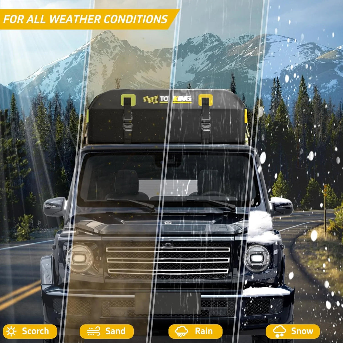 Yellow Waterproof Car Rooftop Cargo Carrier H1380