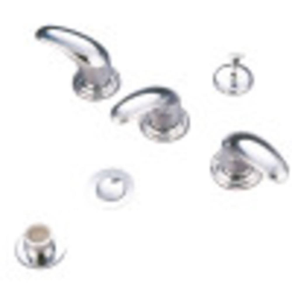 Polished Chrome Three Handle Bidet Faucet with Brass Pop-Up Z774