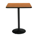 Square Breakroom Table with Oak Round Black Base H255