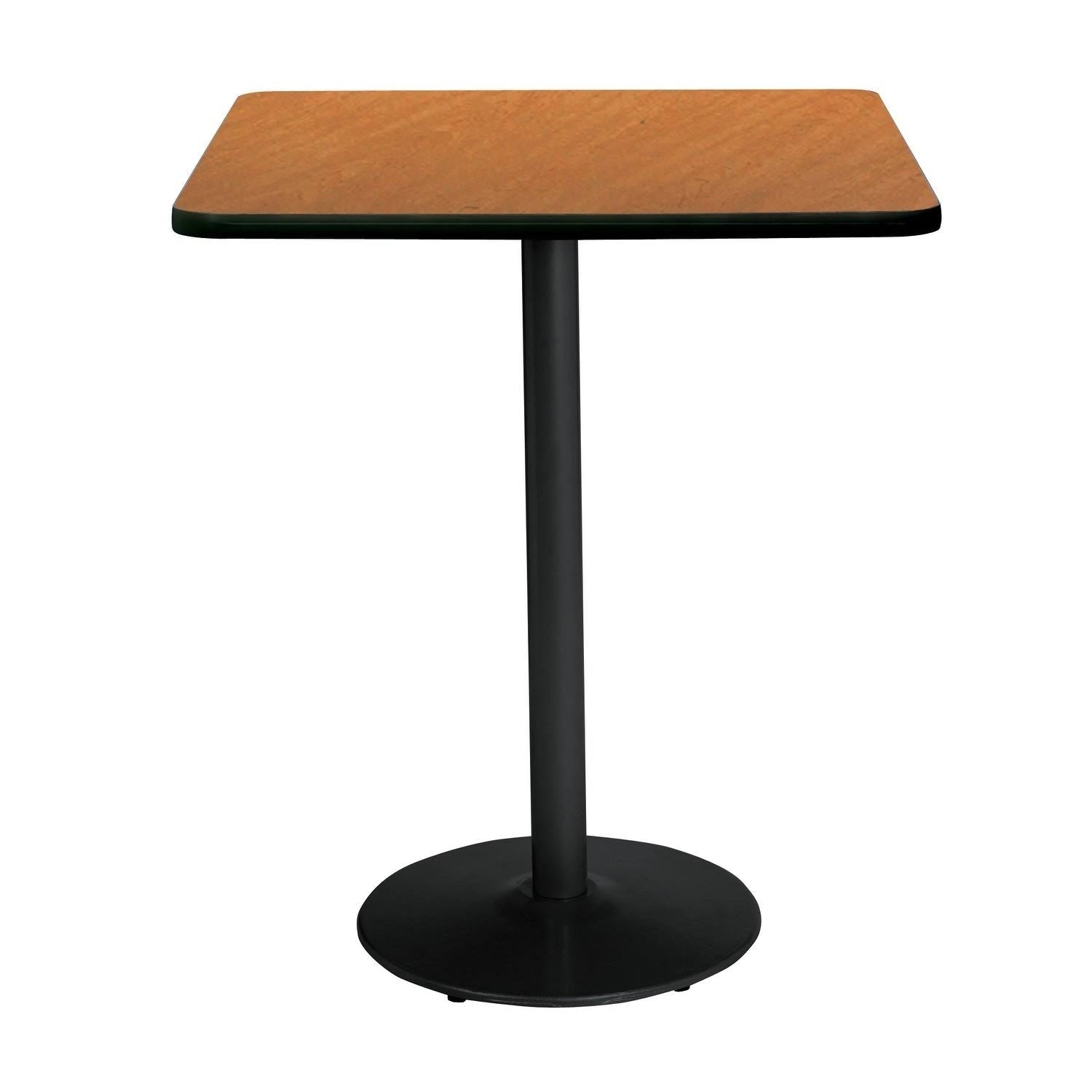 Square Breakroom Table with Oak Round Black Base H255