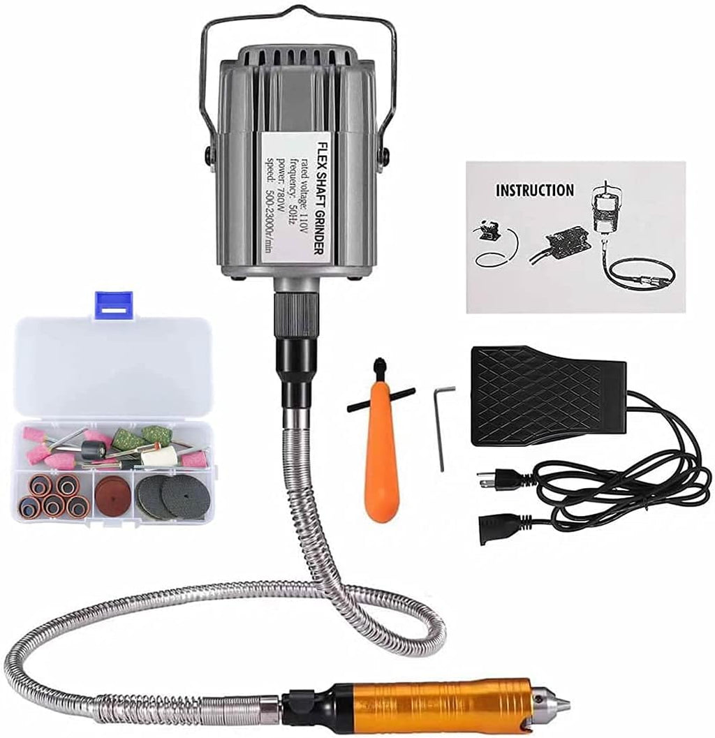 Flex Shaft Rotary Tool 780W 6.5MM Hanging Grinder Carver with Foot Pedal Control E465