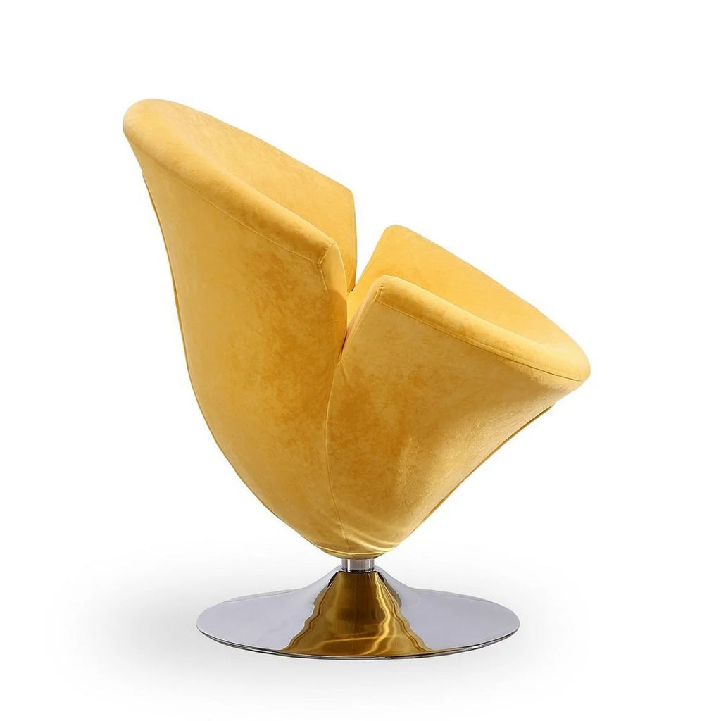 Tulip Yellow Velvet Swivel Accent Chair (Set of 2) J721905