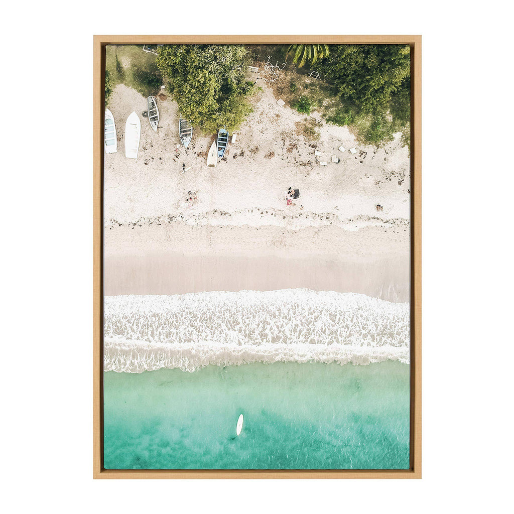 Tropical Beach from Above Framed Canvas, 23x33 M5819