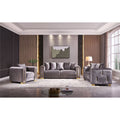 3PC Gray Velvet Living Room Set V576