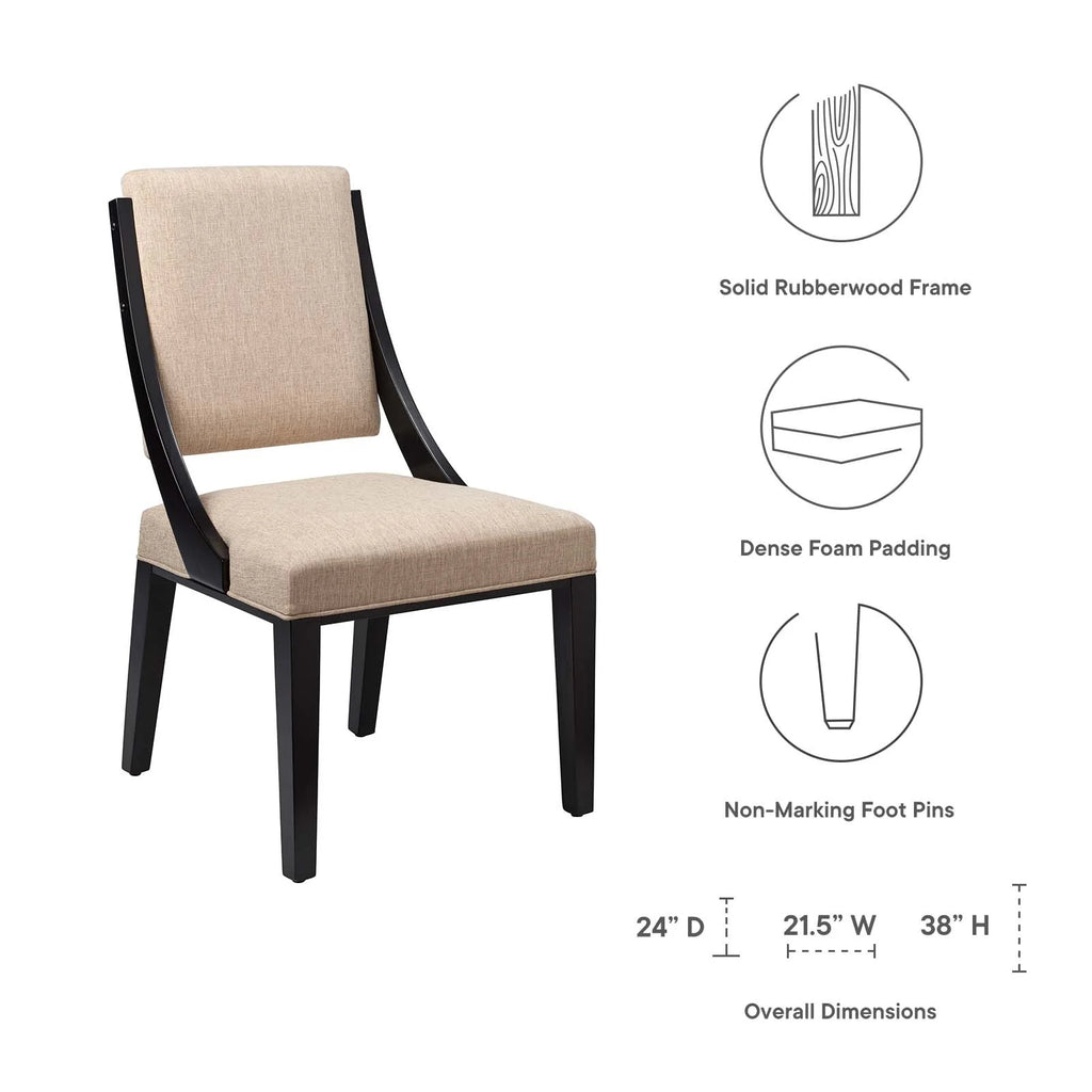 Beige Upholstered Fabric Dining Chairs, Set of 2 H797048