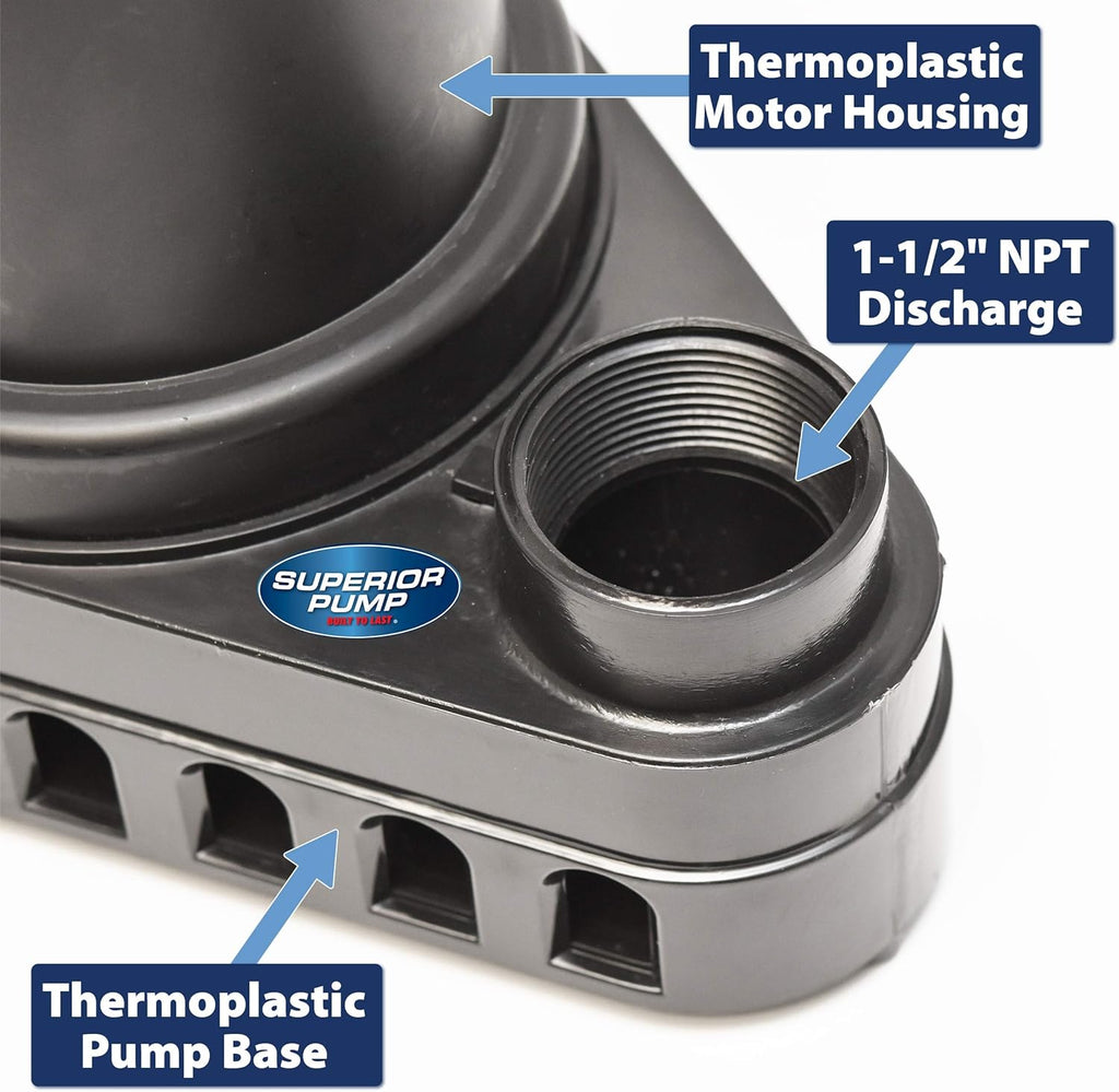 1/2 HP Thermoplastic Submersible Sump Pump with Vertical Float Switch Pack of 2 B425