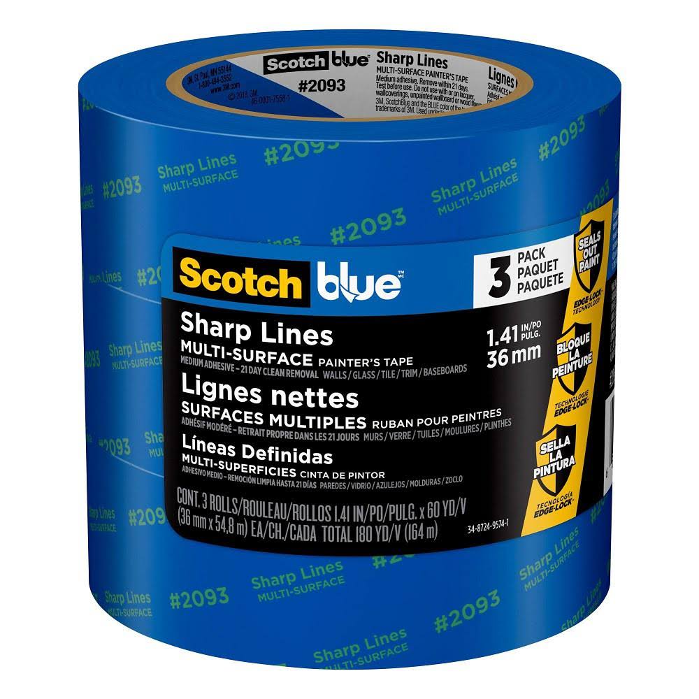 1.41 in. x 60 yds. Blue Multi-Surface Painter's Tape (3-Pack) C220