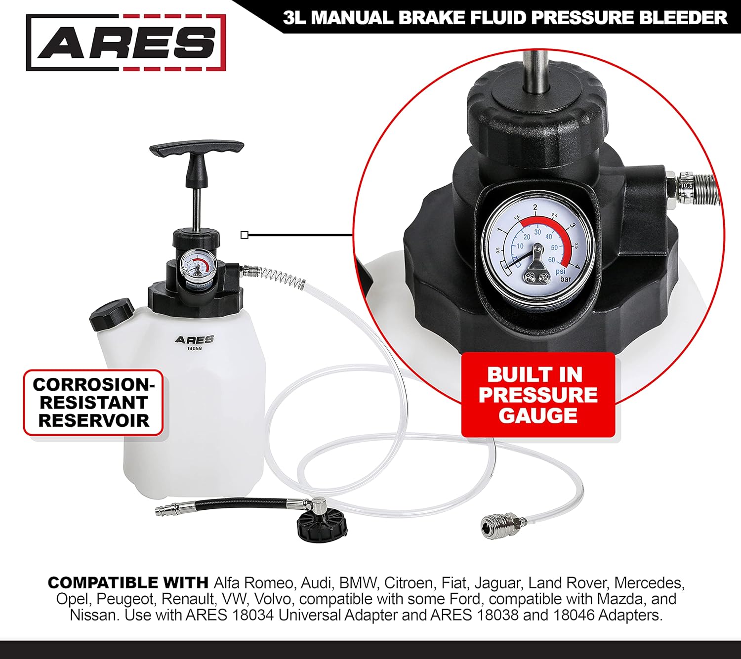 Manual Brake Fluid Pressure Bleeder Set Q7331