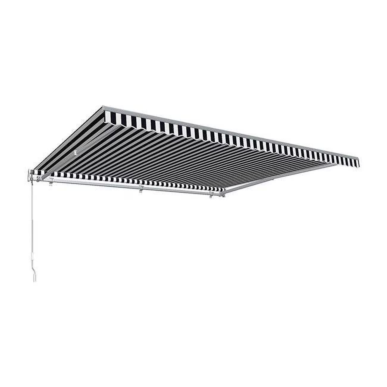 12 ft. Black & White Retractable Awning with Remote J67500