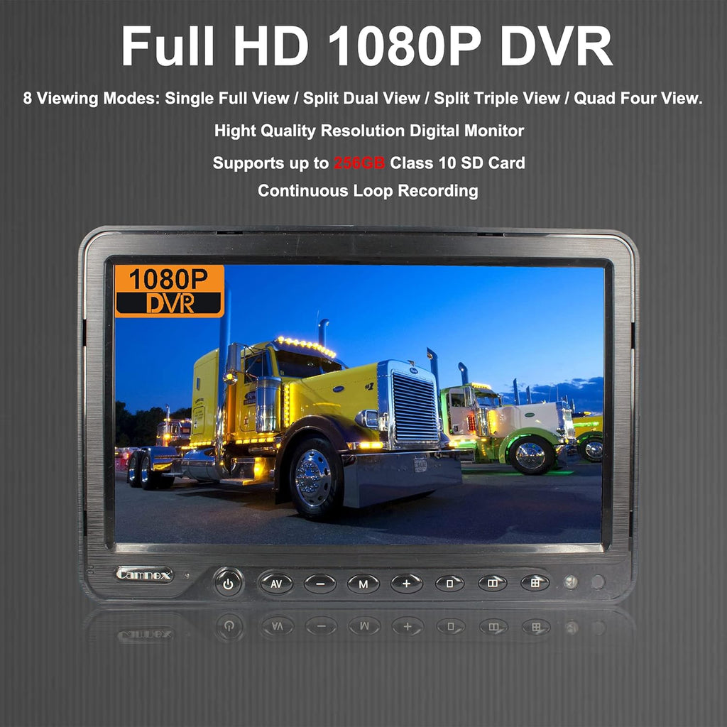 9 inch Split Screen Backup Camera System with DVR Recording, 1080P Car Camera x 4 S758675