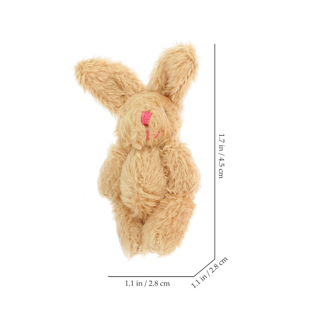 5pcs Miniature Plush Bear Rabbit Doll House Decoration Prop V5803