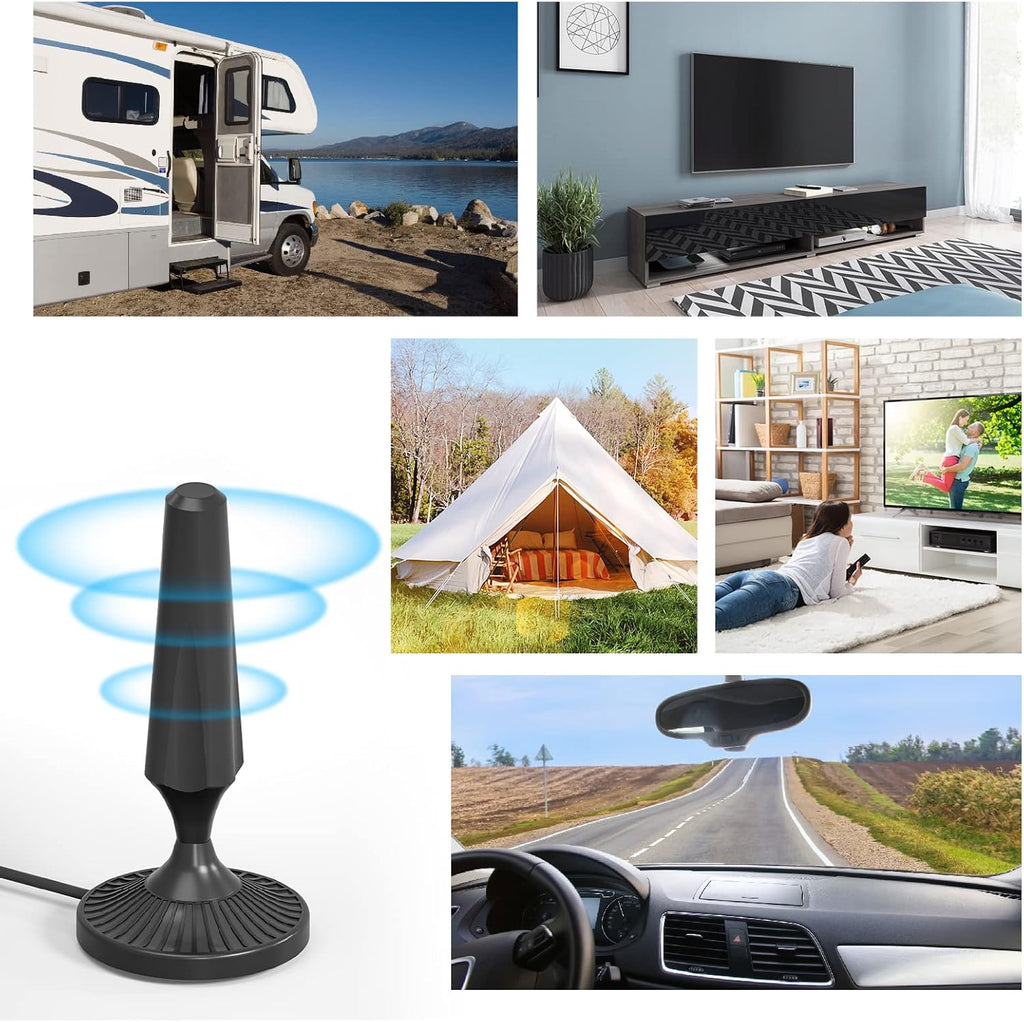 Indoor Amplified HDTV Antenna with 13.4ft Coax Cable and USB Power Adapter, Pack of 2 C661274