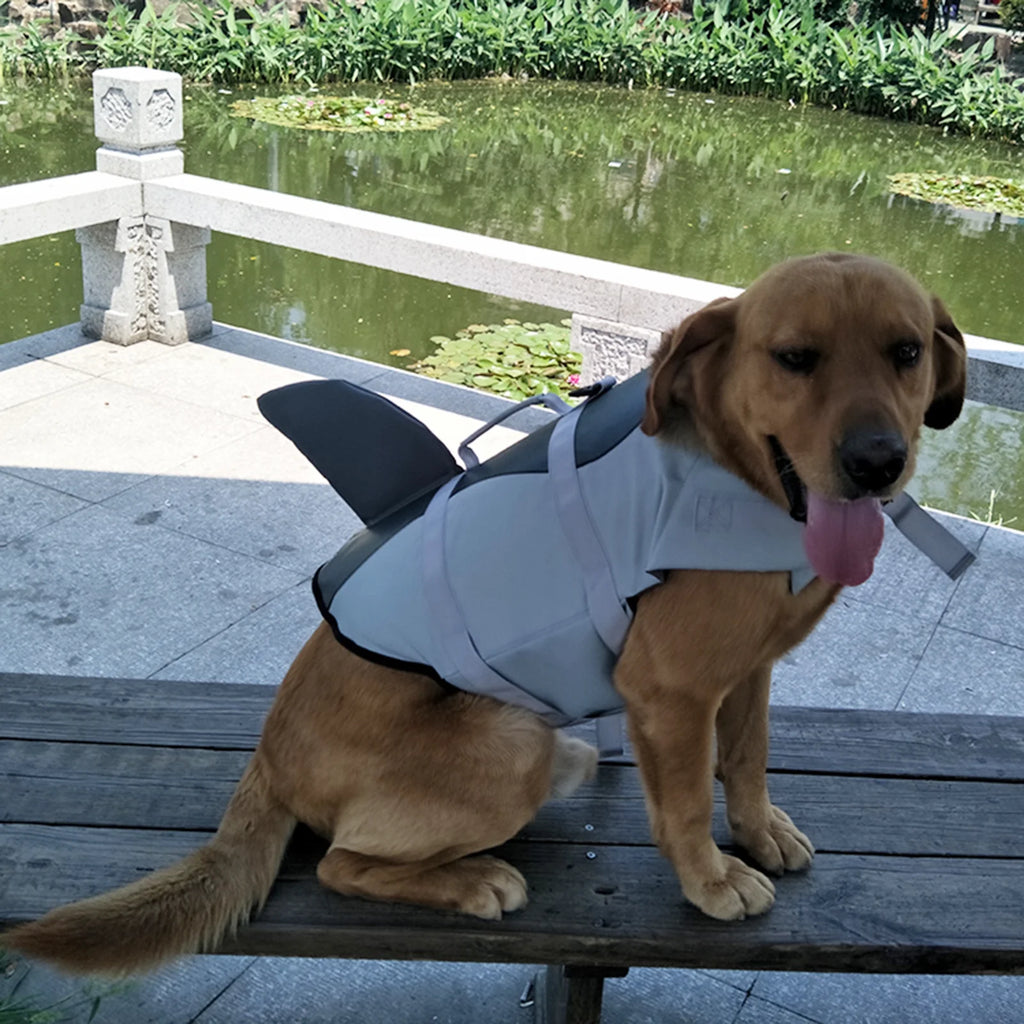 Dog Pet Shark Swimsuit Vest Safety Wear C796