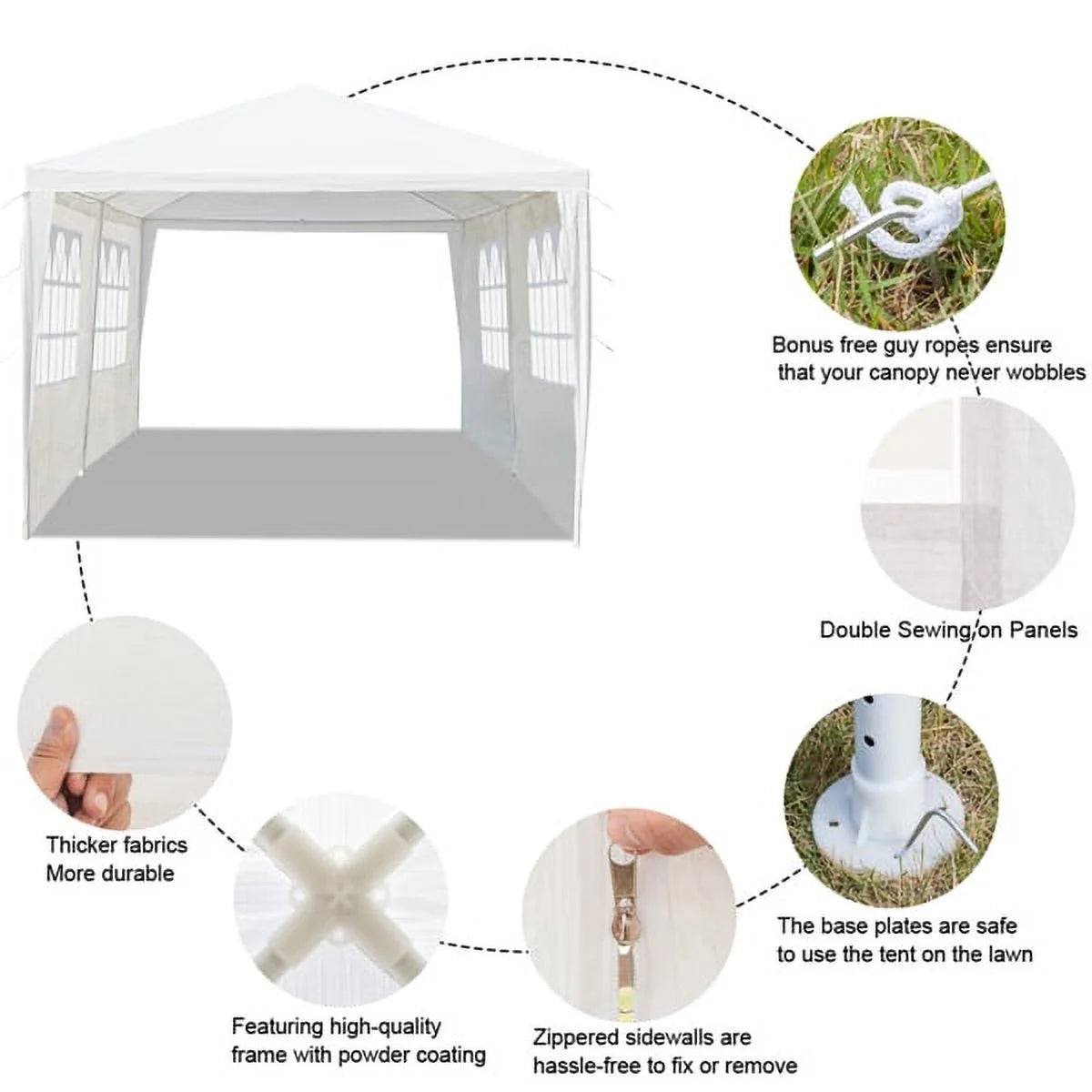 3 x 9m Waterproof Tent with Spiral Tubes Q730373