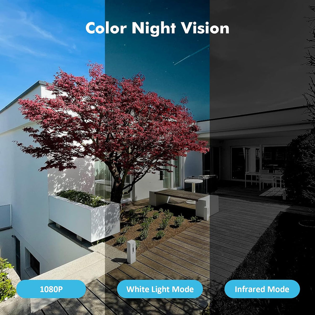 Wireless Outdoor Security Camera with Spotlight & Siren, 1080P Battery Powered, AI Motion Detection, 2-Way Audio, Color Night Vision, IP66 Weatherproof N5904