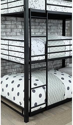 Metal Twin Triple Bunk Bed in Sand Black C71255