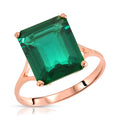 Emerald Solitaire Ring with Genuine Emerald H126
