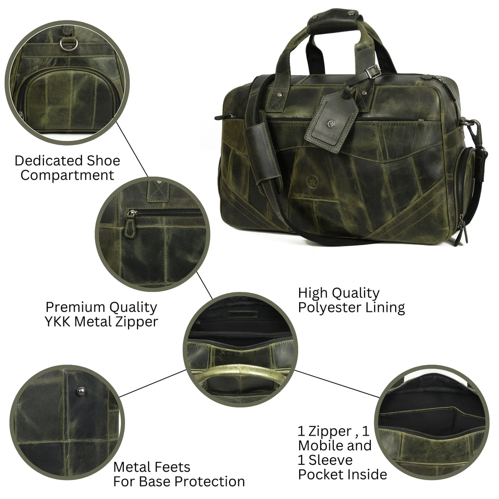 Leather Duffle Bag Travel Bag J370976